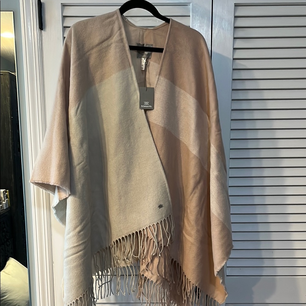 Soia & Kyo Tan and beige Fringe Scarf